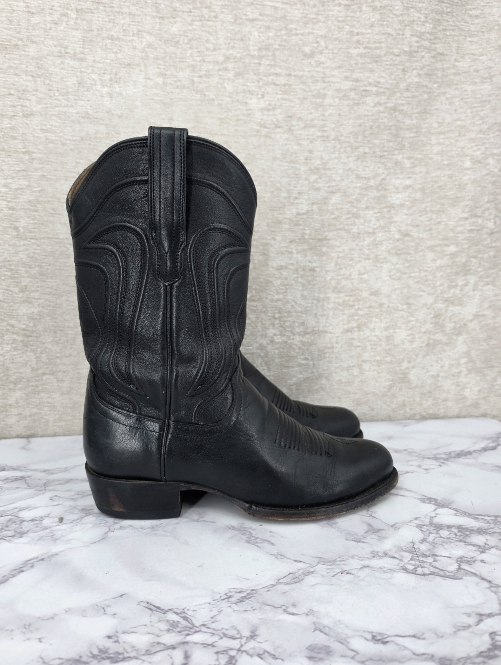 Tecovas The Cartwright Black Leather Western Cowboy Boots